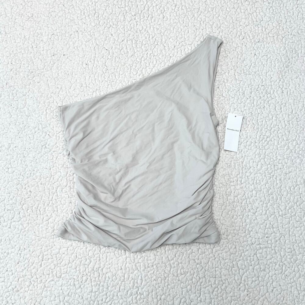 Abercrombie & Fitch Matte Seamless Asymmetrical Ruched Tank NWT